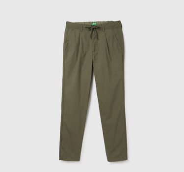 Solid Relaxed Fit Trousers