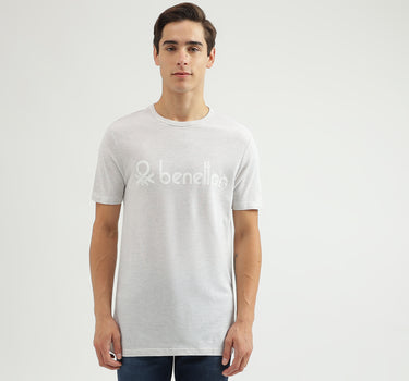 Branded Print Crew Neck Regular-Fit T-Shirt