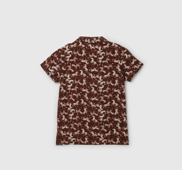 Regular Fit Spread Collar Printed Shirt