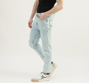 Men Solid Low Crotch Jeans