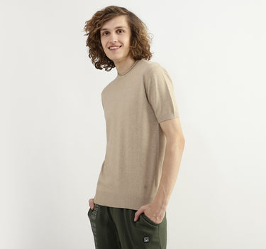 Men Solid Round Neck T-shirt