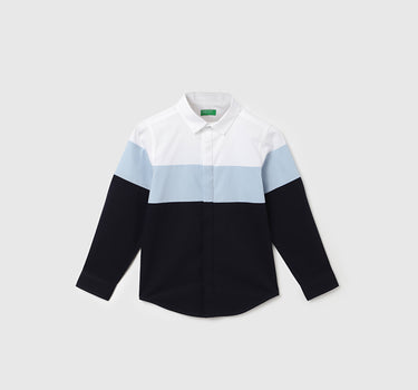 Regular Fit Spread Collar Colorblock Shirts