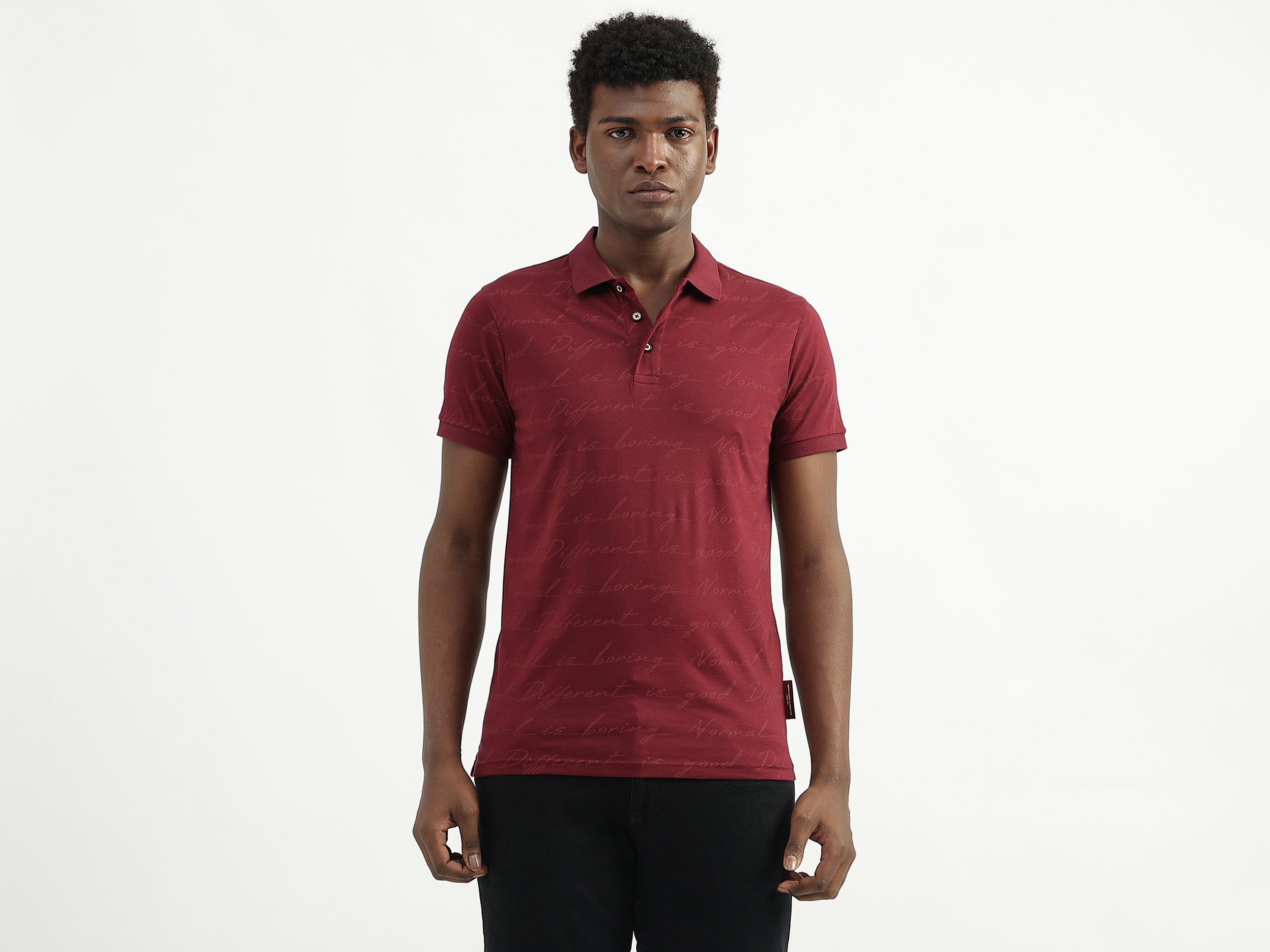 Cotton Printed Polo Collar Mens T-shirts