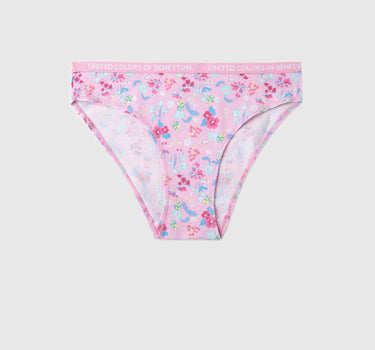 Pack of 3 Floral Print & Solid Colour Low Rise Briefs