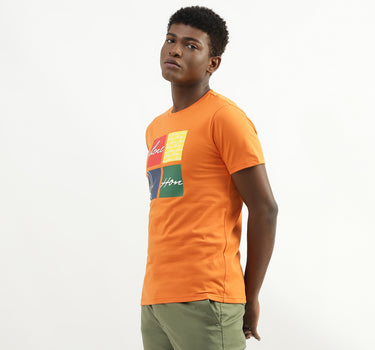 Cotton Printed Round Neck Mens T-shirts