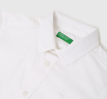 Boys Solid Spread Collar Shirt