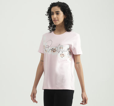 Cotton Printed Round Neck Women T-shirts