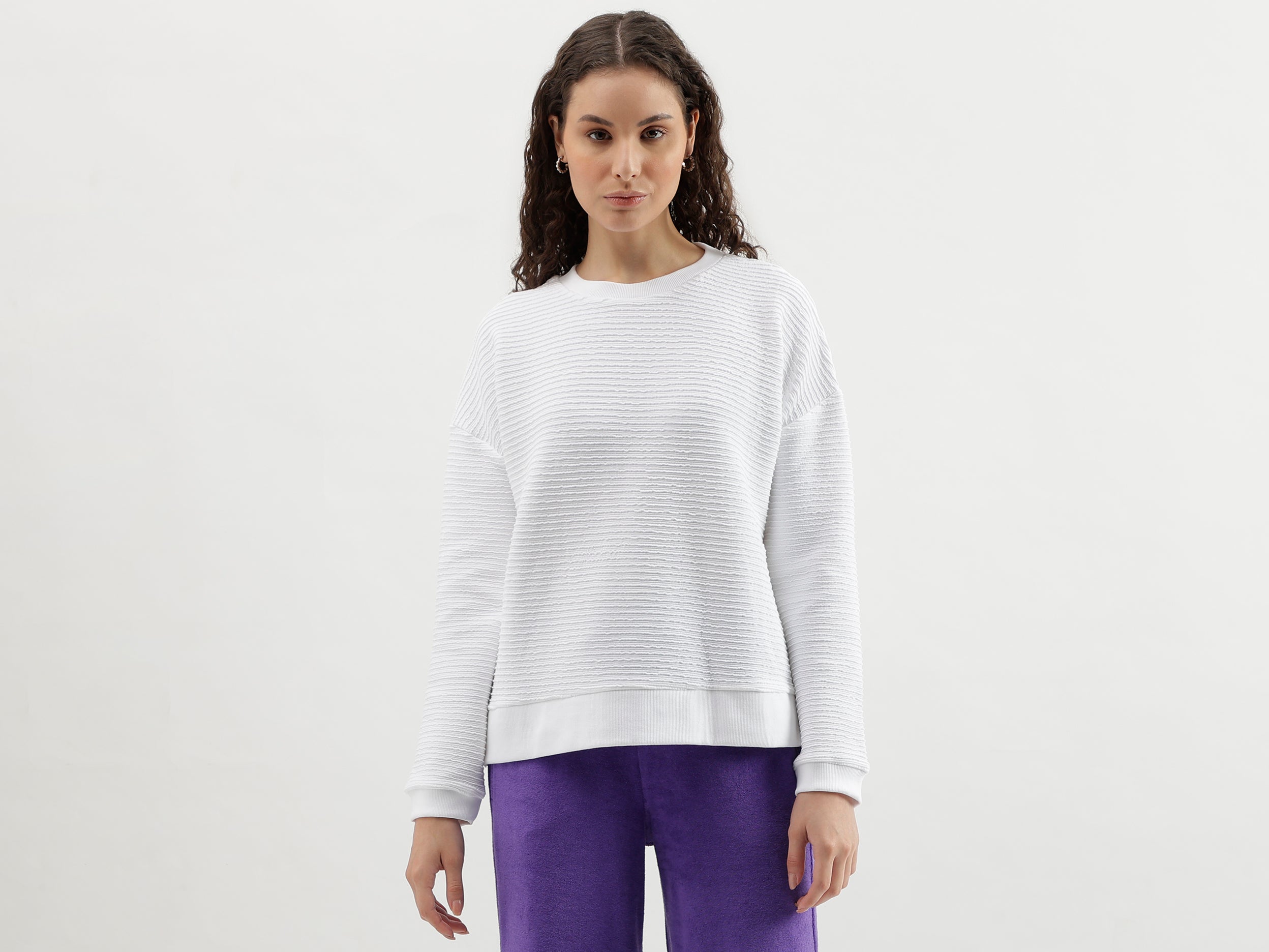 Regular Fit Textured Sweatshirt