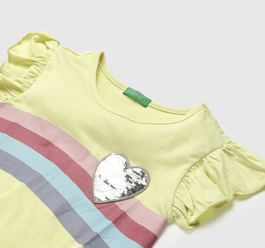 Girls Striped Round Neck Top