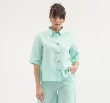 Regular Fit Spread Collar Solid Shirt