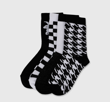 Pack of 4 Color Blocked & Striped Socks