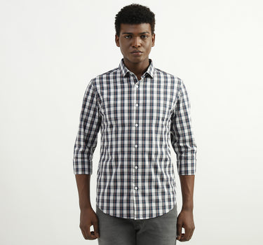 Cotton Checked Cutaway Collar Mens Shirts