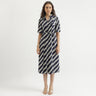 Regular Fit Spread Collar Striped Dress