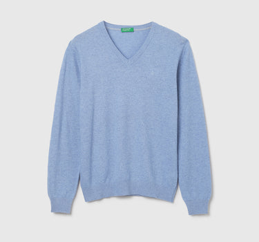 Mens V-Neck Solid Sweater