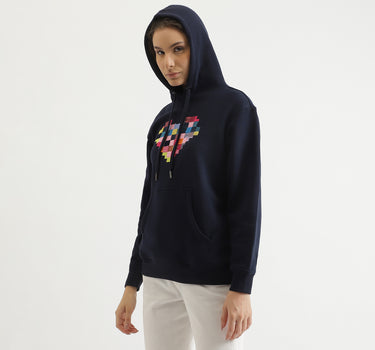 Regular Fit Hooded Embroidered Sweatshirt