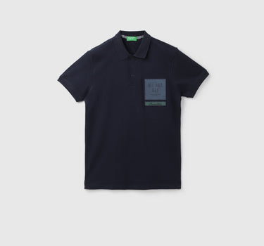 Chest Badge Polo Collar T-Shirt