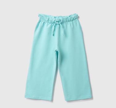 Cotton Solid Regular Length Girls Trousers