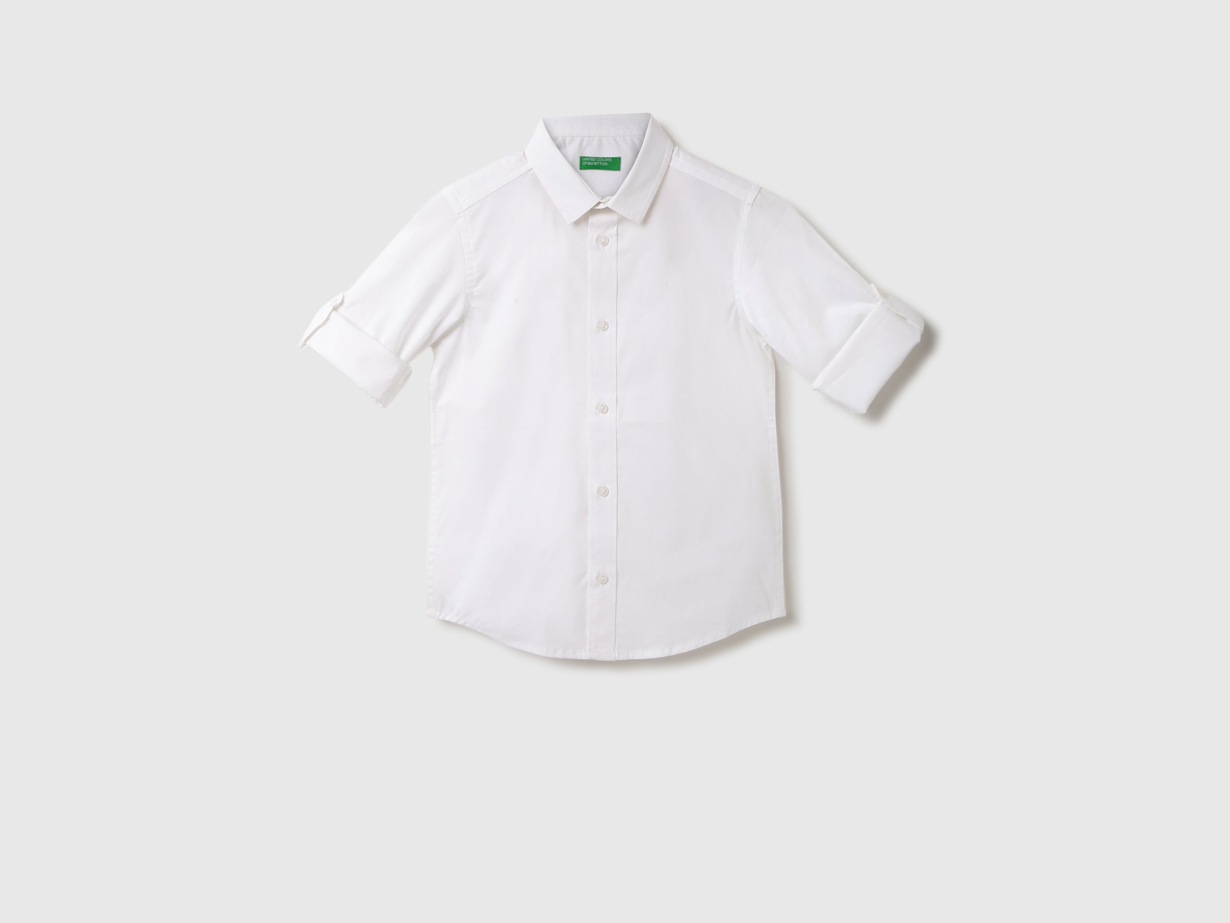 Boys Solid Spread Collar Shirt