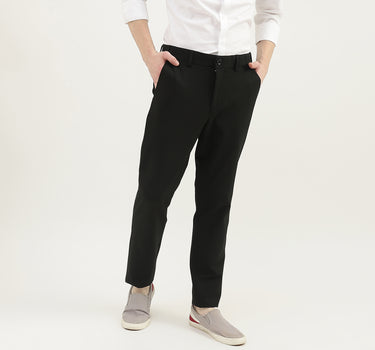 Men Solid Slim Fit Trousers