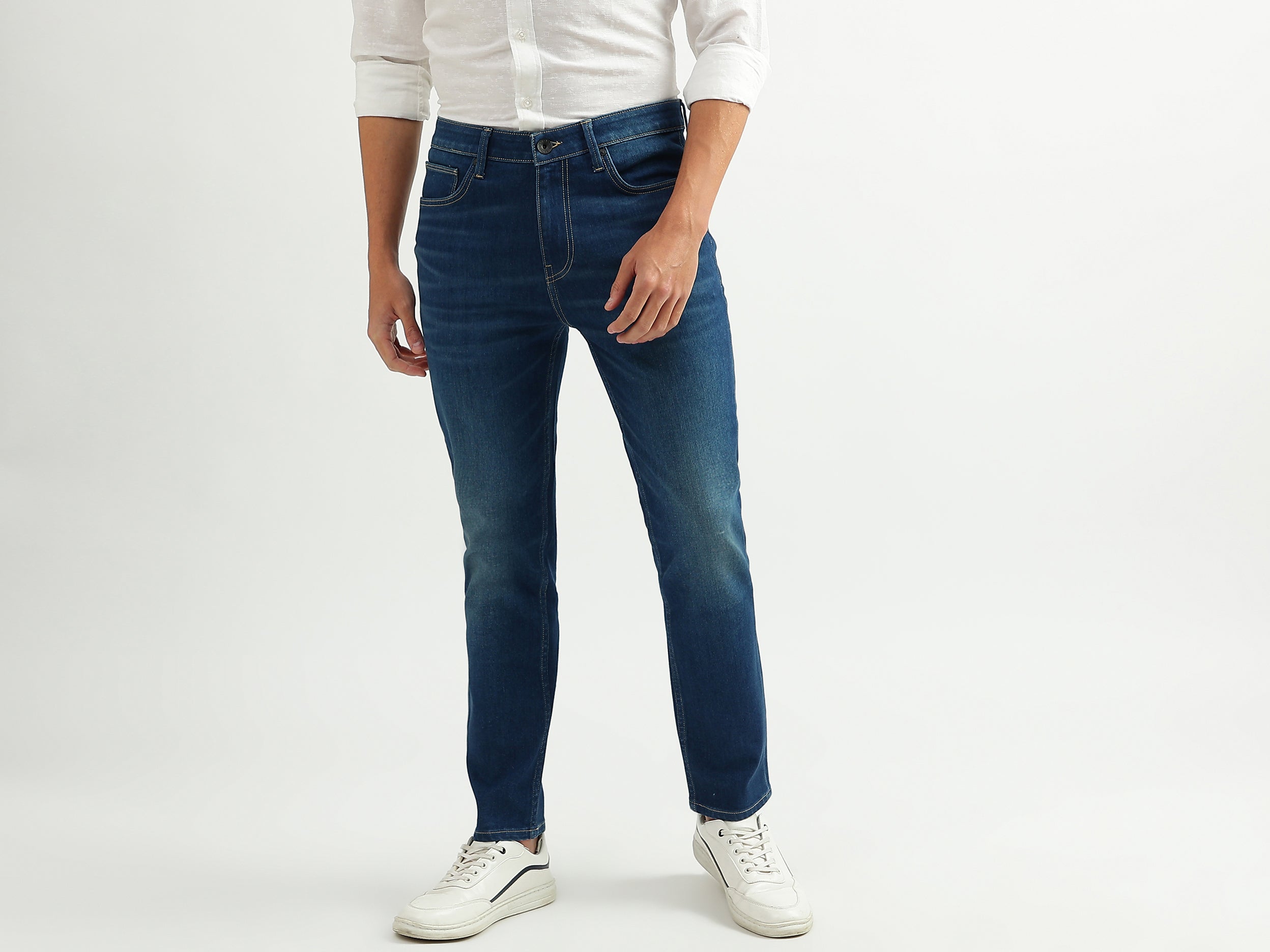 Men Solid Low Crotch Jeans