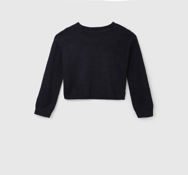 Cropped Fit Round Neck Solid Sweater