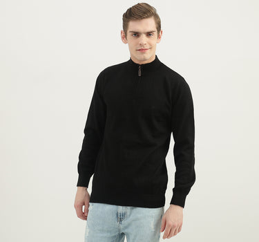 Men Solid High Neck Sweater