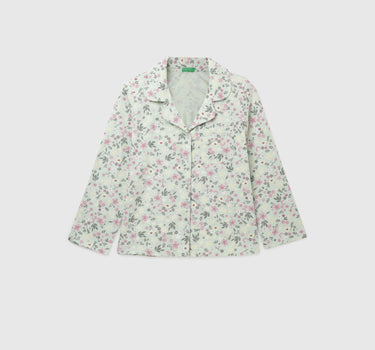 Regular Fit Lapel Collar Floral Print Shirt and Floral Pajama Set