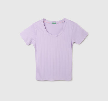 Regular Fit Scoop Neck Ribbed Top