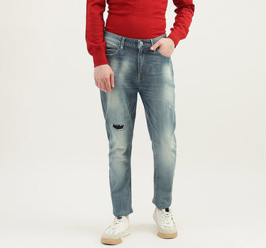 Men Solid Carrot Fit Jeans