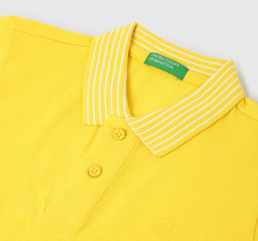 Boys Textured Polo Collar T-Shirt