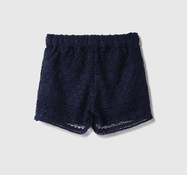 Cotton Embroidery Regular Length Girls Shorts