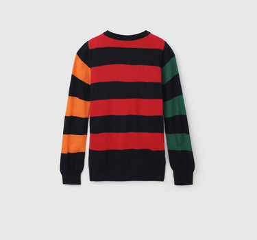 Regular Fit Round Neck Striped Sweater