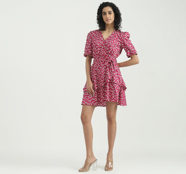 Viscose Printed V-Neck Women Dresses