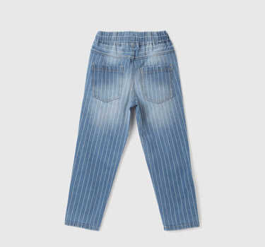 Boy's Striped Regular Fit Jeans