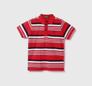 Cotton Striped Polo Neck Boys T-shirts