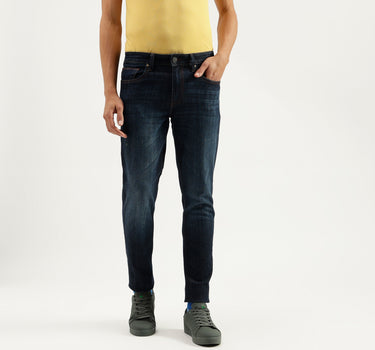 Solid Mid Rise Slim Tapered Fit Jeans