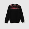 Boys Checked Round Neck Sweater