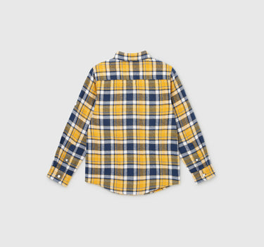 Boy's Regular Fit Spread Collar Checked Shirt