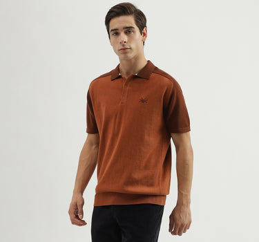 Men's Regular Fit Polo Neck Solid T-Shirt