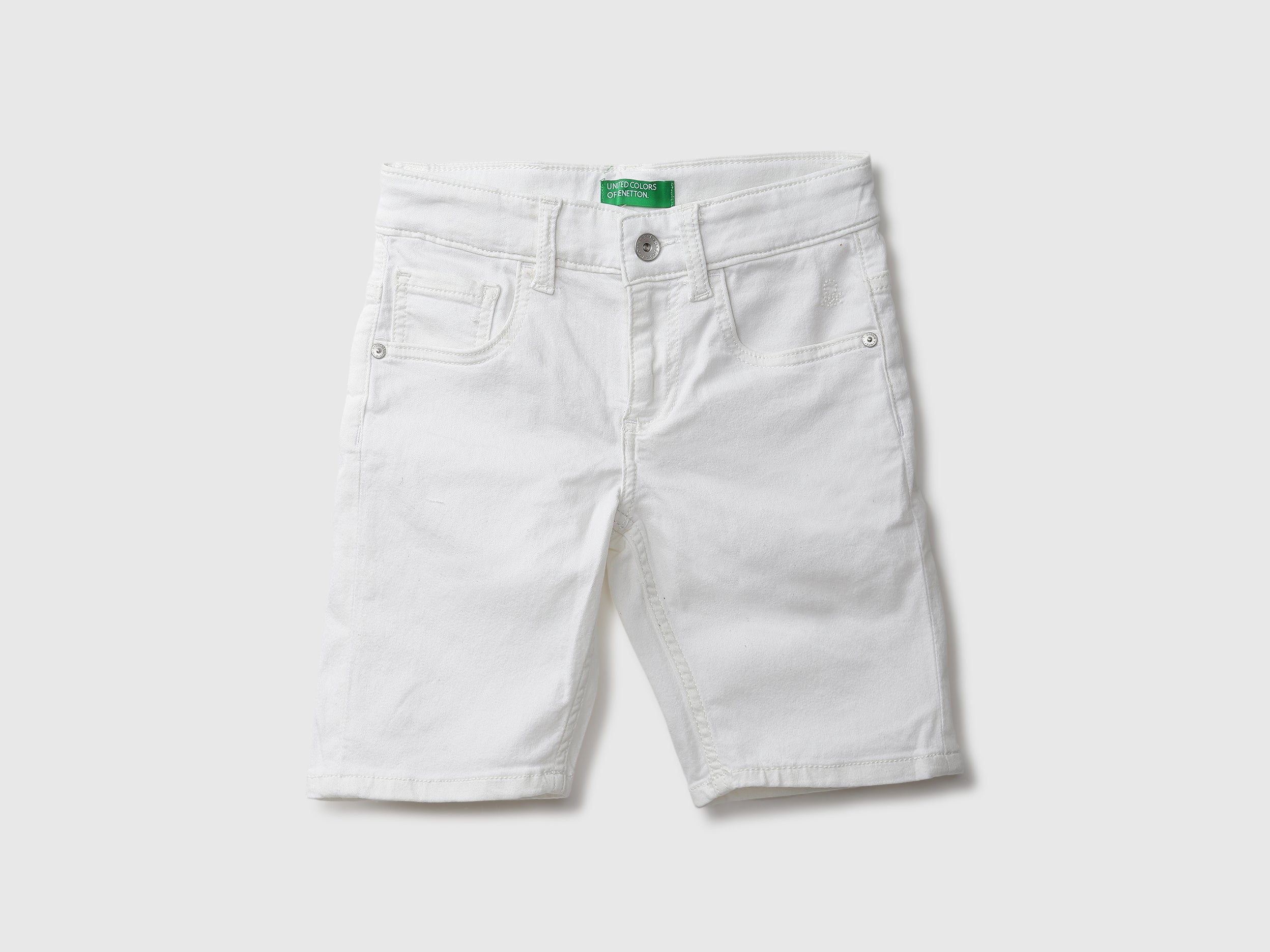 Basic White Denim Shorts