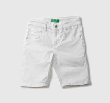 Basic White Denim Shorts