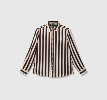 Spread Collar Striped Shirt