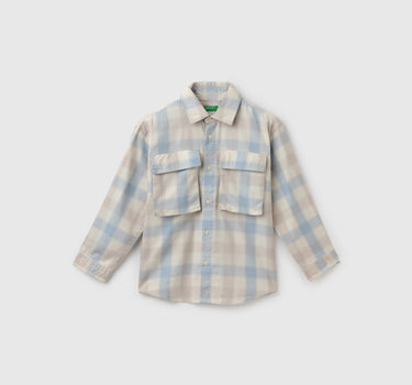 Regular Fit Spread Collar Checkered Shirt