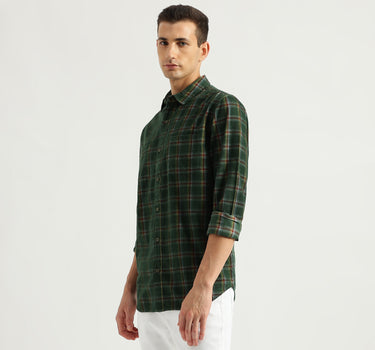 Men's Regular Fit Spread Collar Checked Shirts