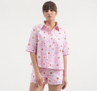 Regular Fit Spread Collar Printed Shirt