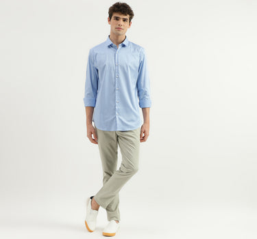 Slim Fit Spread Collar Solid Shirt