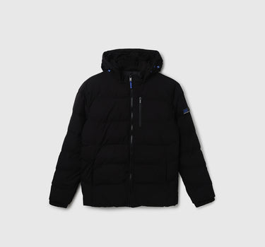 Men Solid Hooded Jacket