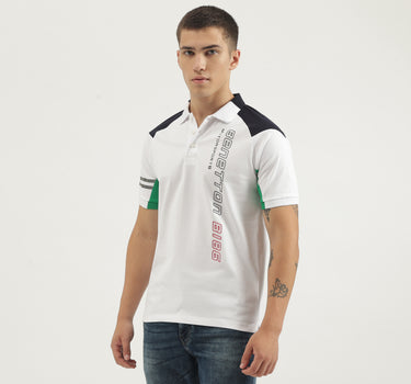 Regular Fit Polo Neck Printed T-shirts