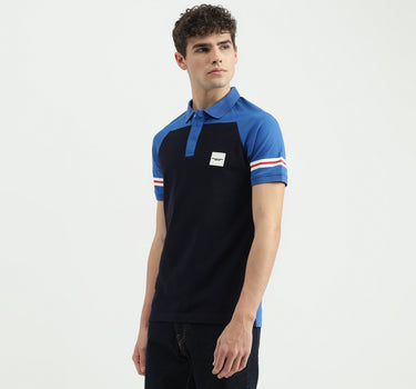 Regular Fit Polo Neck Colorblock T-Shirt