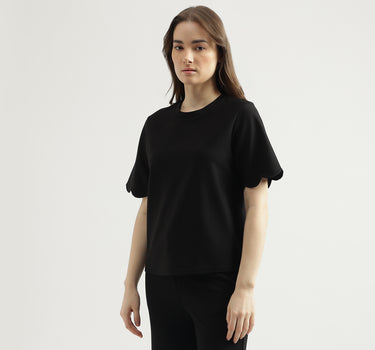 Regular Fit Round Neck Solid Women's Top